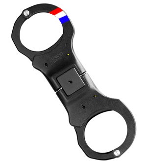 RED WHITE BLUE AND BLACK TACTICAL HANDCUFFS (offer closed)